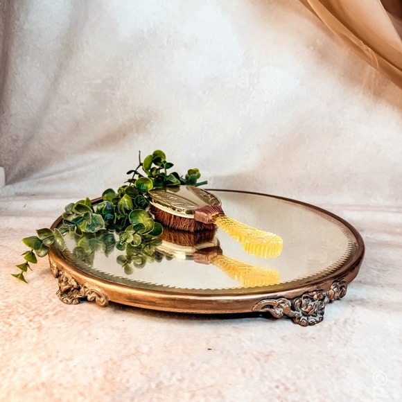 Other - Antique French Gilt Beveled Mirror Tray
